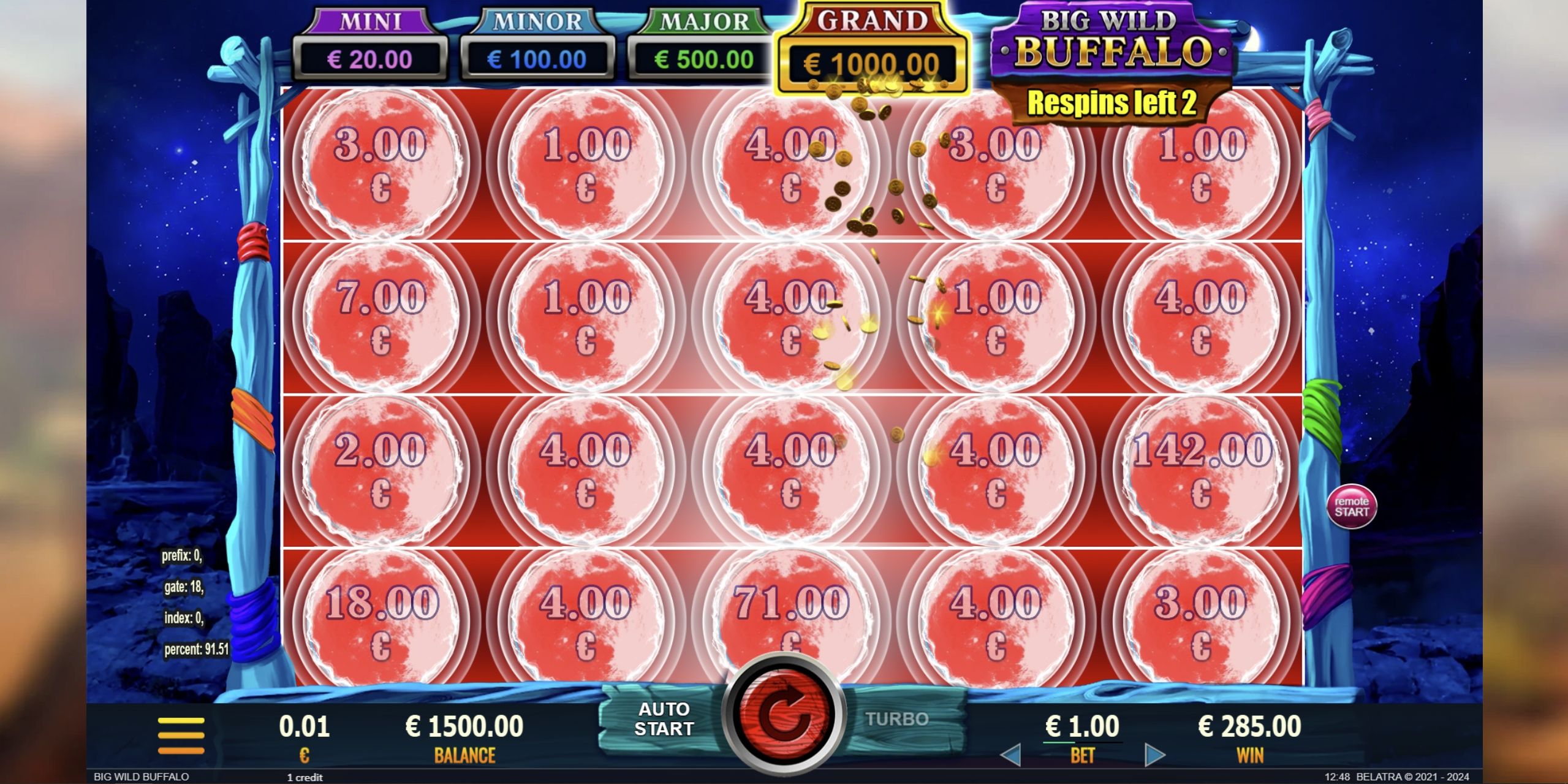 Big Wild Buffalo - Belatra Games - Hold-and-Win Bonus