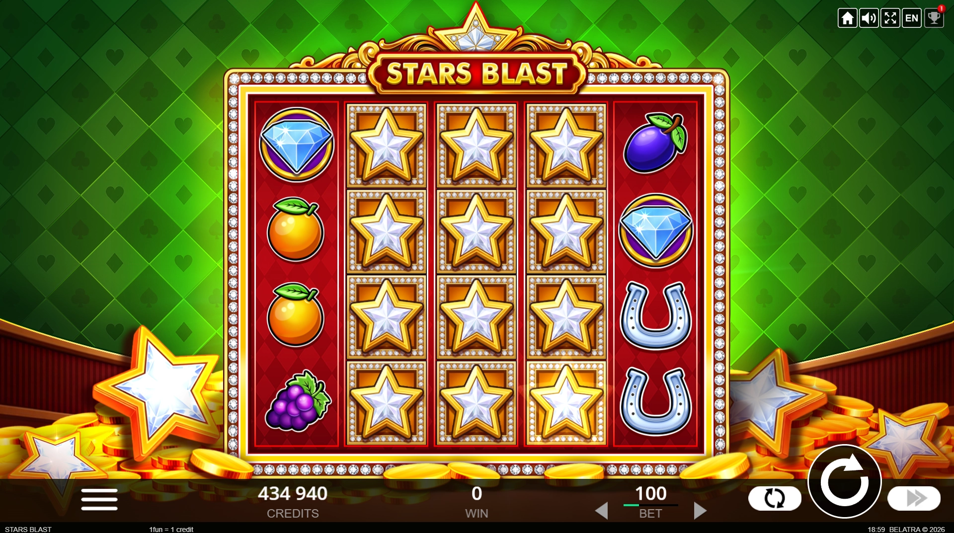Stars Blast | Slot online | Play for free | Belatra Games